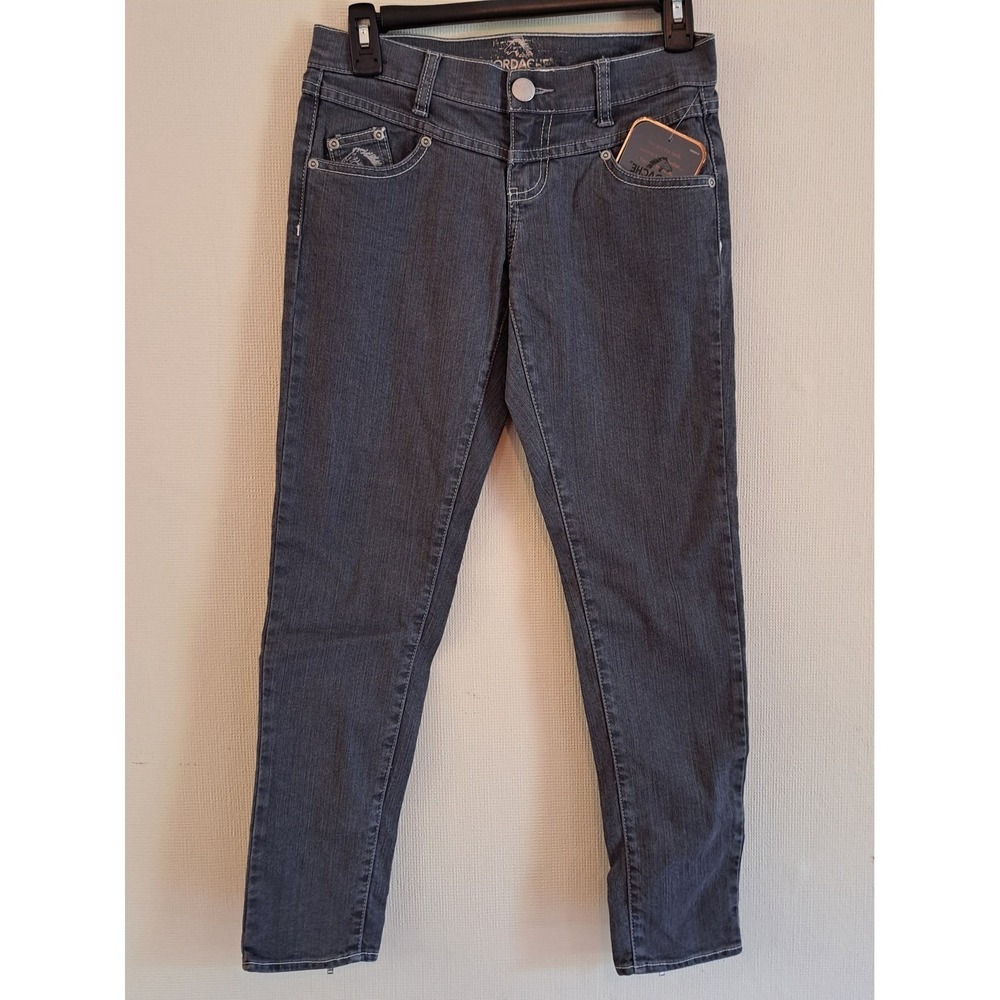 Jordache Capri Jeans Womens 29 Grey New Bow Back Ankle Zip 1379-330